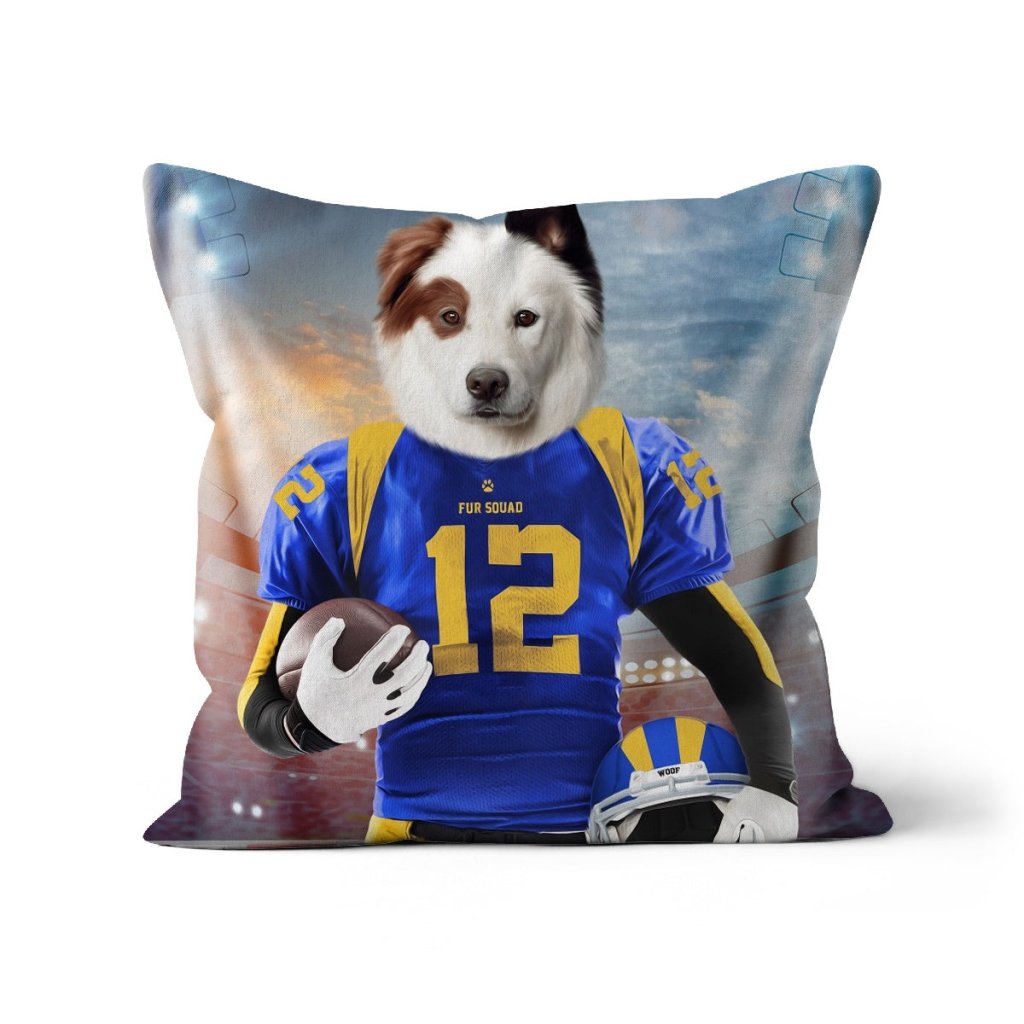 Paw Angeles Rams: Custom Pet Pillow - Paw & Glory - Dog Portraits - Pet Portraits