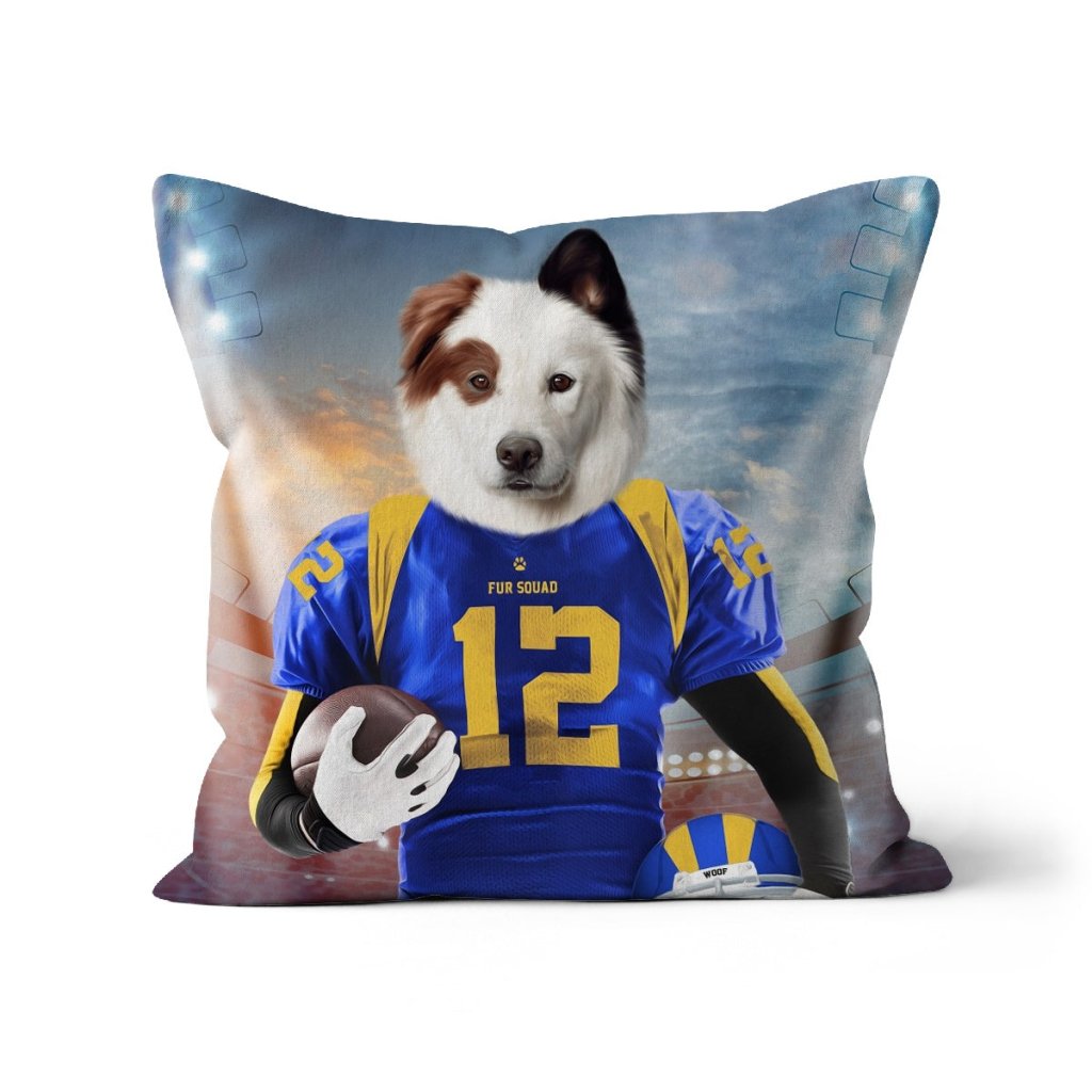 Paw Angeles Rams: Custom Pet Pillow - Paw & Glory - Dog Portraits - Pet Portraits