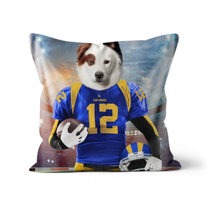 Paw Angeles Rams: Custom Pet Pillow - Paw & Glory - Dog Portraits - Pet Portraits