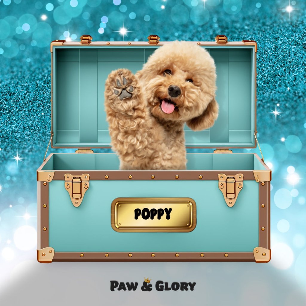 Paw - fany & Co. Luxury Trunk: Custom Digital Download Pet Portrait - Paw & Glory - Dog Portraits - Pet Portraits