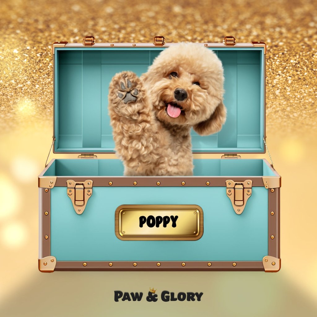 Paw - fany & Co. Luxury Trunk: Custom Digital Download Pet Portrait - Paw & Glory - Dog Portraits - Pet Portraits