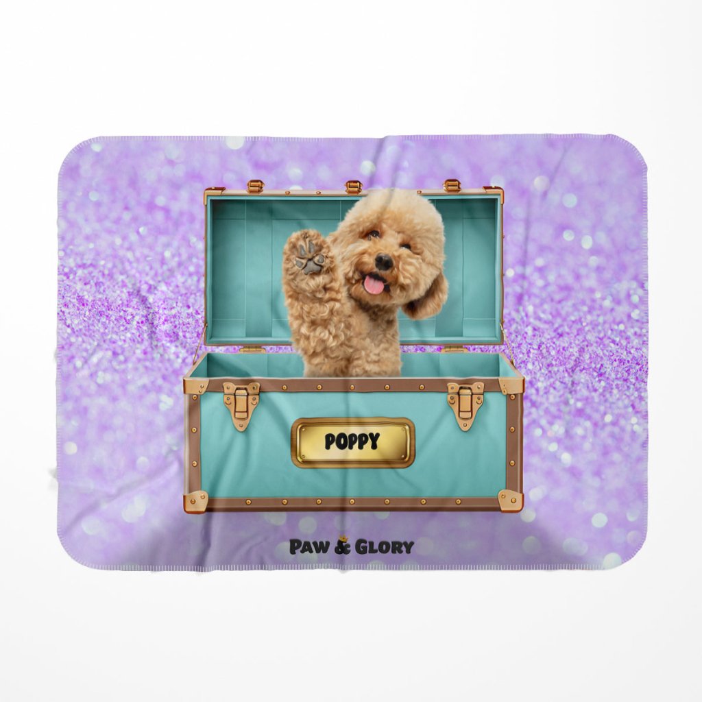 Paw - fany & Co. Luxury Trunk: Custom Pet Blanket - Paw & Glory - Dog Portraits - Pet Portraits