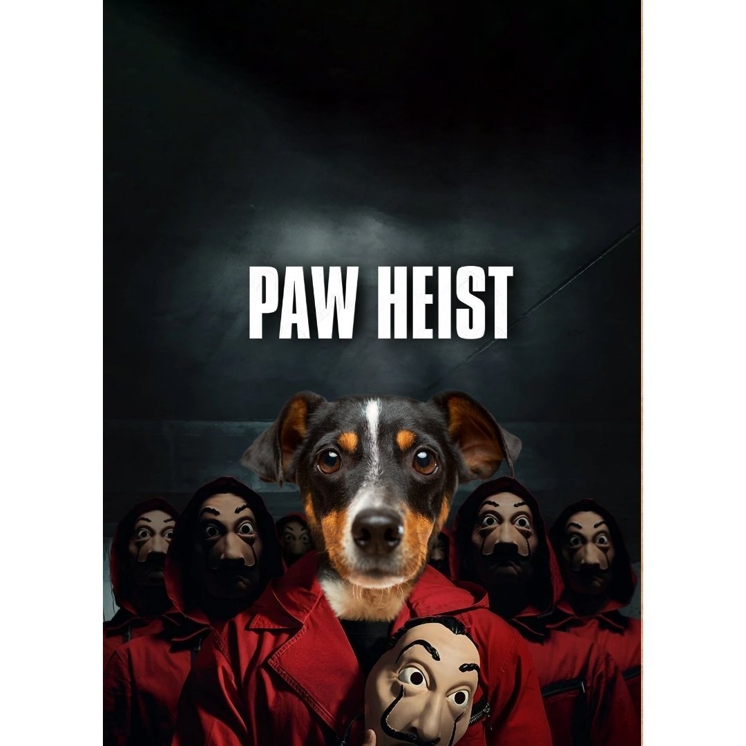 Paw Heist: Custom Digital Download Pet Portrait - Paw & Glory - Dog Portraits - Pet Portraits