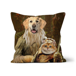 Pawbecca & Ewok (Star Wars Inspired): Custom Pet Pillow - Paw & Glory - Dog Portraits - Pet Portraits