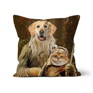 Pawbecca & Ewok (Star Wars Inspired): Custom Pet Pillow - Paw & Glory - Dog Portraits - Pet Portraits