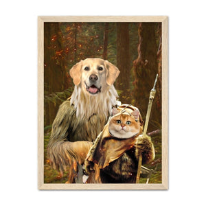 Pawbecca & Ewok (Star Wars Inspired): Custom Pet Portrait - Paw & Glory - Dog Portraits - Pet Portraits