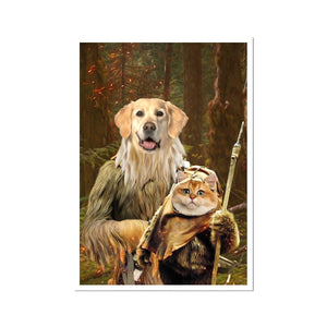 Pawbecca & Ewok (Star Wars Inspired): Custom Pet Portrait - Paw & Glory - Dog Portraits - Pet Portraits