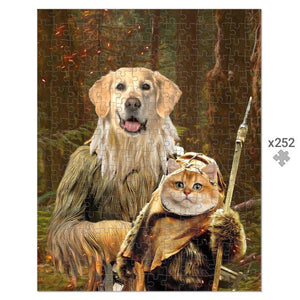 Pawbecca & Ewok (Star Wars Inspired): Custom Pet Puzzle - Paw & Glory - Dog Portraits - Pet Portraits