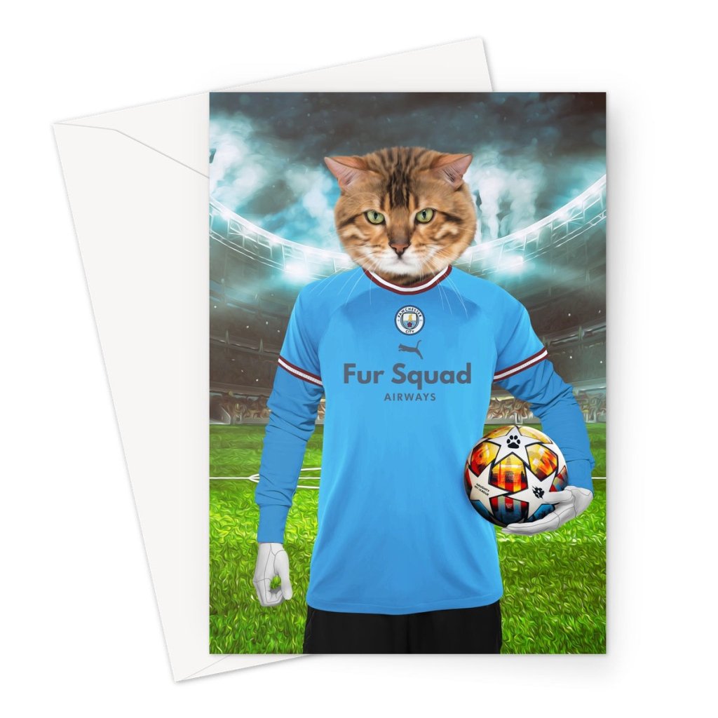 Pawchester City Football Club: Custom Pet Greeting Card - Paw & Glory - Dog Portraits - Pet Portraits