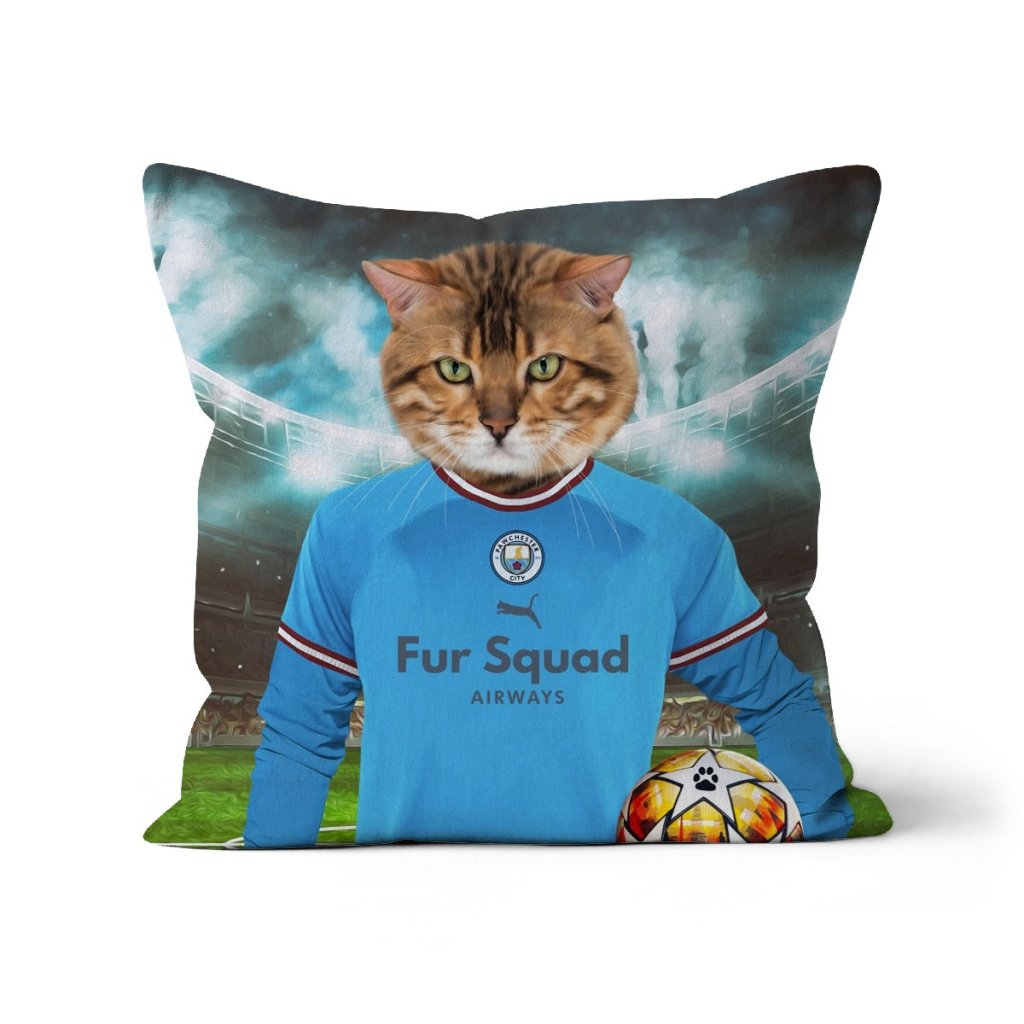 Pawchester City Football Club: Custom Pet Pillow - Paw & Glory - Dog Portraits - Pet Portraits