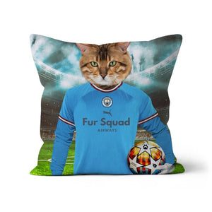 Pawchester City Football Club: Custom Pet Pillow - Paw & Glory - Dog Portraits - Pet Portraits