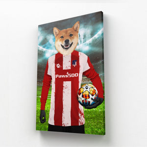 Pawtheletico Madrid Football Club: Custom Pet Canvas - Paw & Glory - Dog Portraits - Pet Portraits