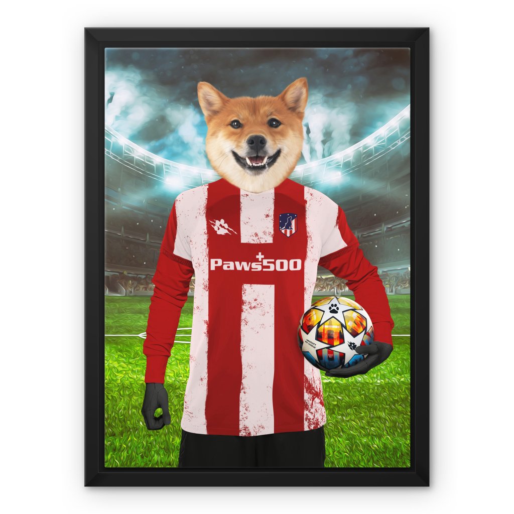 Pawtheletico Madrid Football Club: Custom Pet Canvas - Paw & Glory - Dog Portraits - Pet Portraits