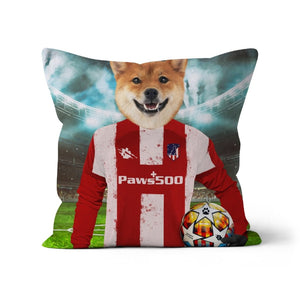 Pawtheletico Madrid Football Club: Custom Pet Pillow - Paw & Glory - Dog Portraits - Pet Portraits