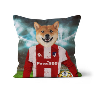 Pawtheletico Madrid Football Club: Custom Pet Pillow - Paw & Glory - Dog Portraits - Pet Portraits