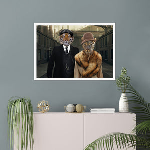 Peaky Blinders Male & Female: Animal Art Poster - Paw & Glory - Dog Portraits - Pet Portraits