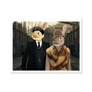 Peaky Blinders Male & Female: Animal Art Poster - Paw & Glory - Dog Portraits - Pet Portraits