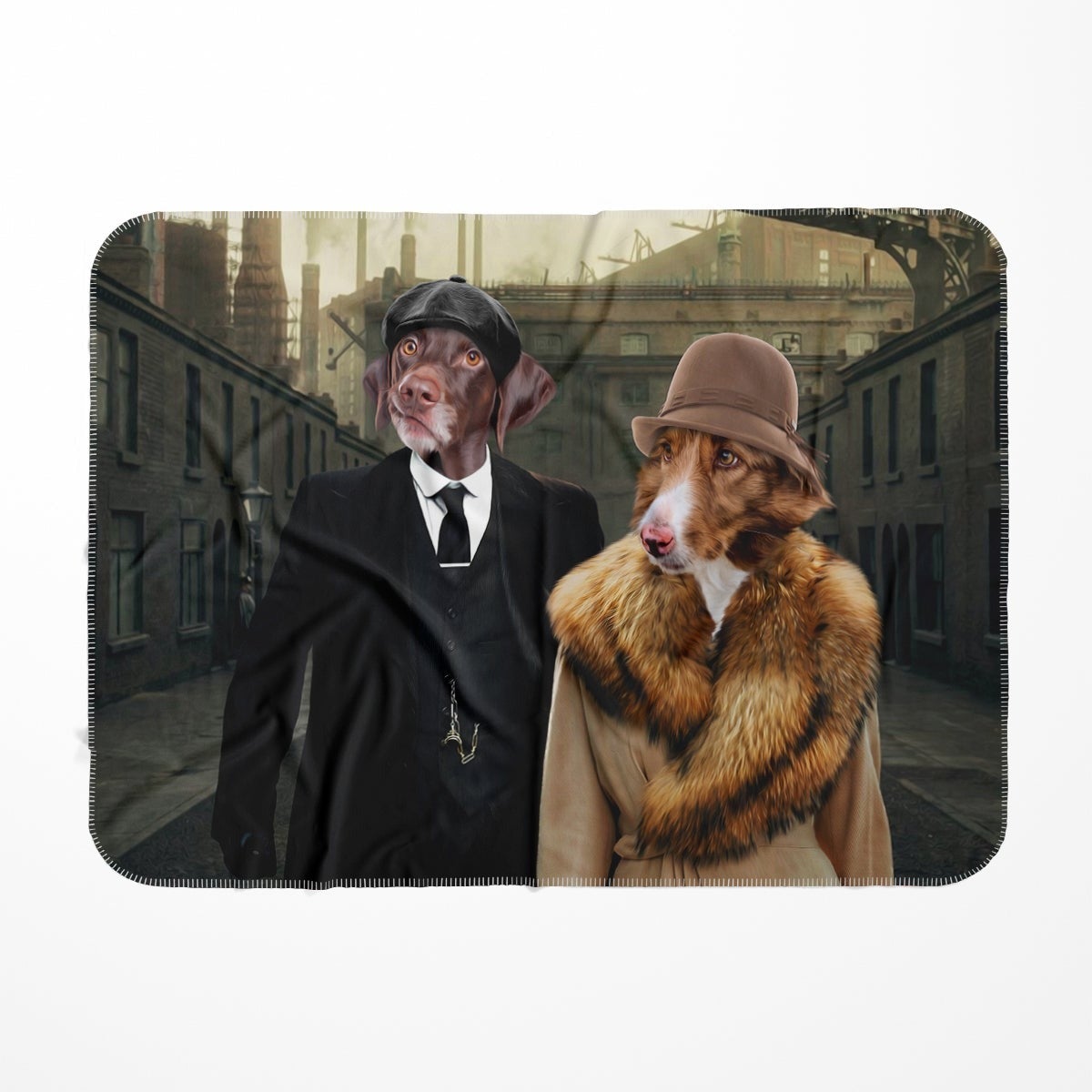 Peaky Blinders Male & Female: Custom Pet Blanket - Paw & Glory - Dog Portraits - Pet Portraits