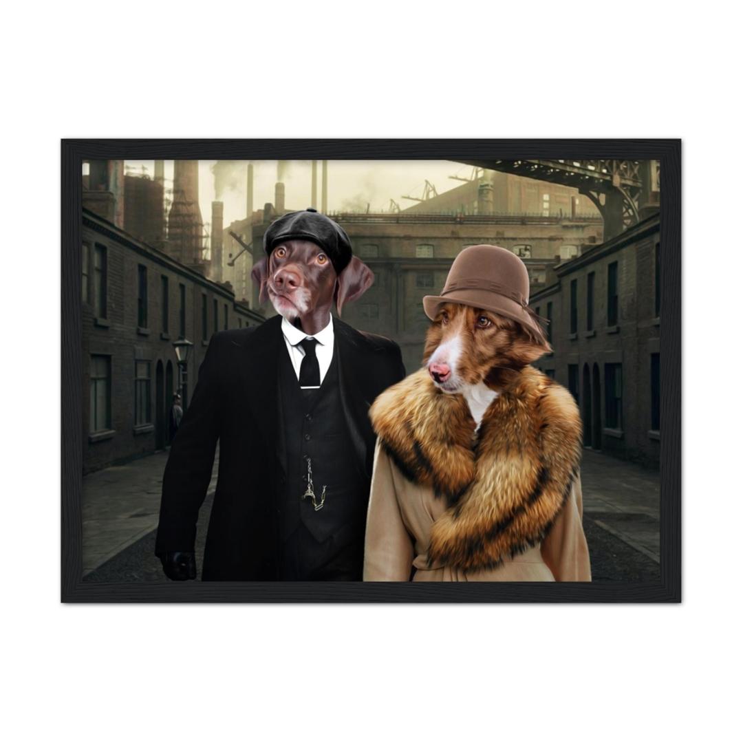 Peaky Blinders Male & Female: Custom Pet Portrait - Paw & Glory - Dog Portraits - Pet Portraits