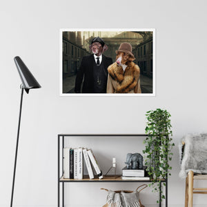 Peaky Blinders Male & Female: Custom Pet Poster - Paw & Glory - Dog Portraits - Pet Portraits