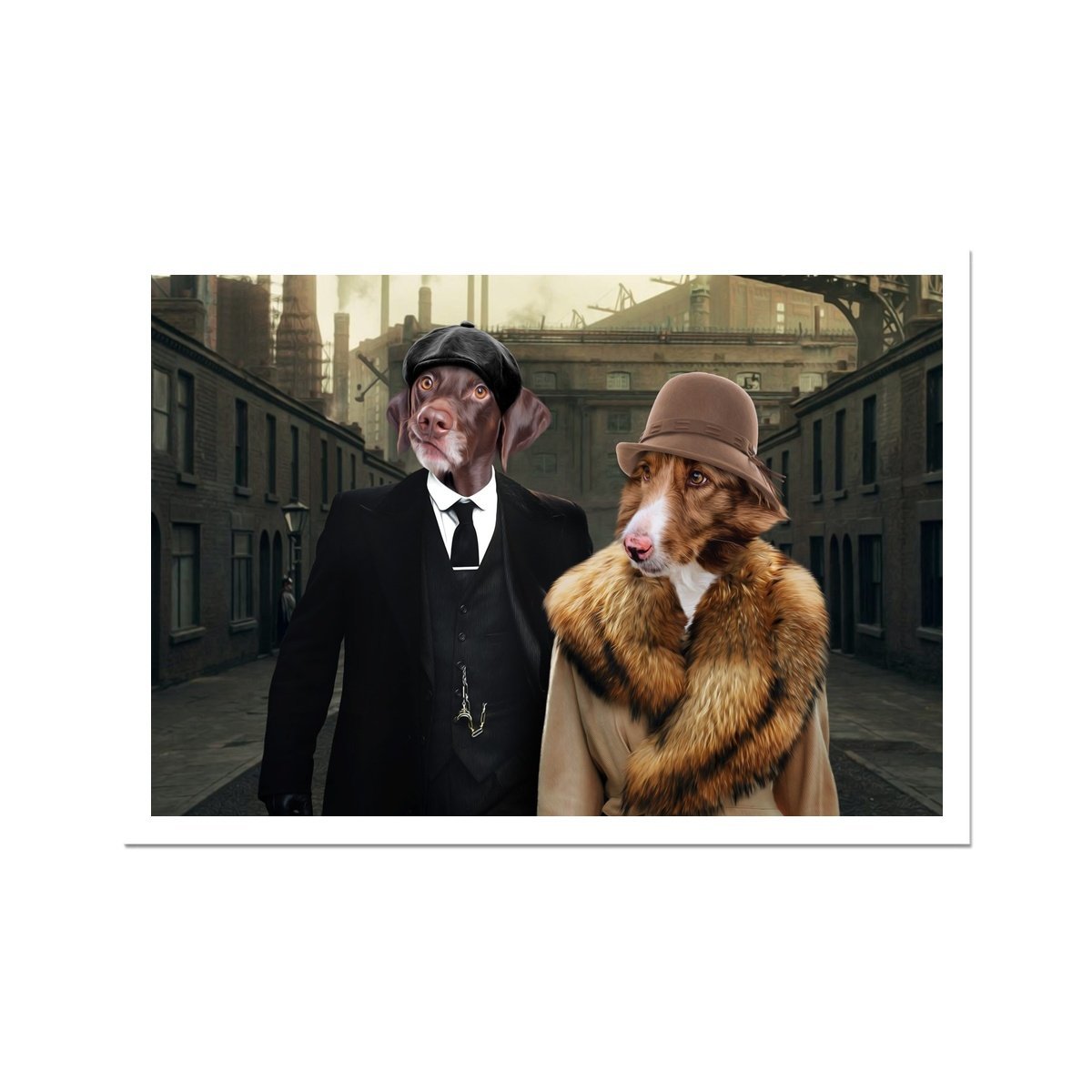 Peaky Blinders Male & Female: Custom Pet Poster - Paw & Glory - Dog Portraits - Pet Portraits