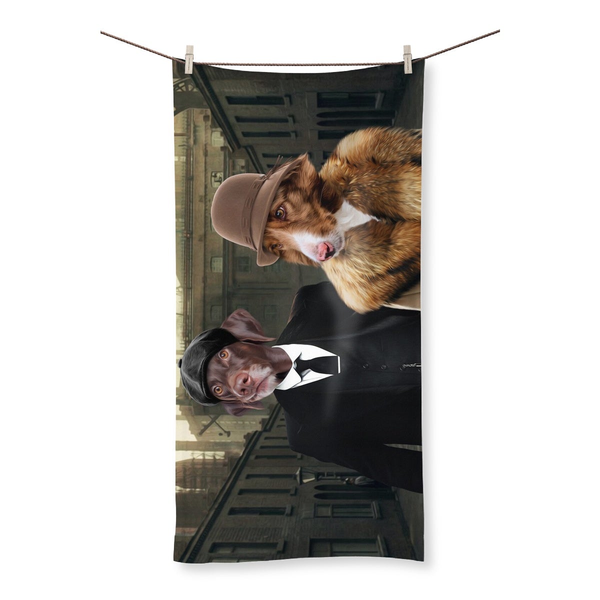 Peaky Blinders Male & Female: Custom Pet Towel - Paw & Glory - Dog Portraits - Pet Portraits