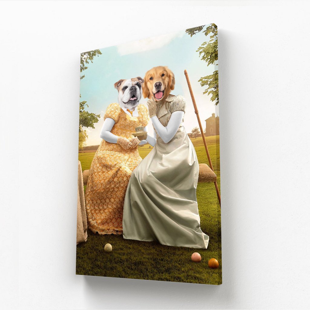 Penelope & Eloise (Bridgerton inspired): Custom Pet Canvas - Paw & Glory - Dog Portraits - Pet Portraits