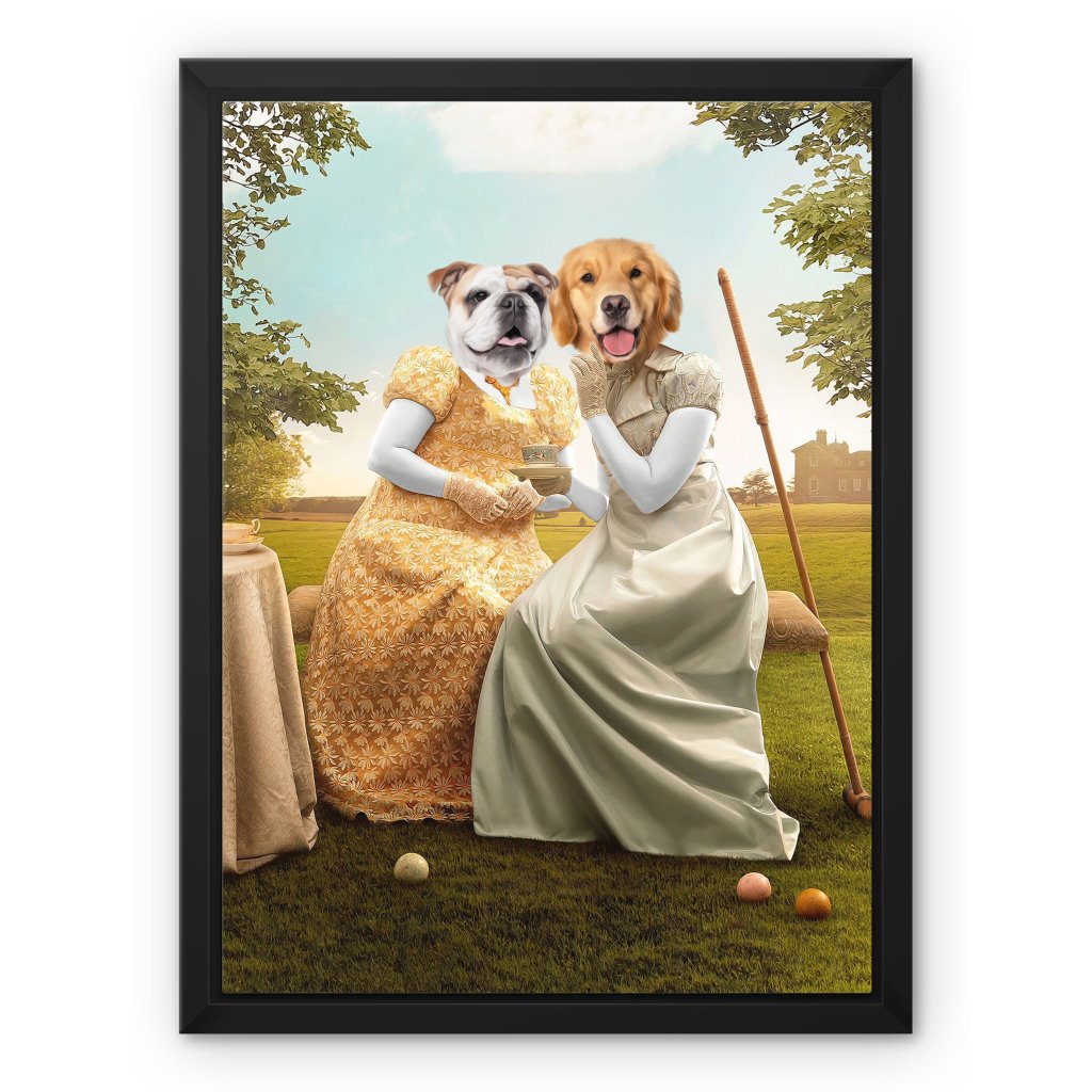 Penelope & Eloise (Bridgerton inspired): Custom Pet Canvas - Paw & Glory - Dog Portraits - Pet Portraits