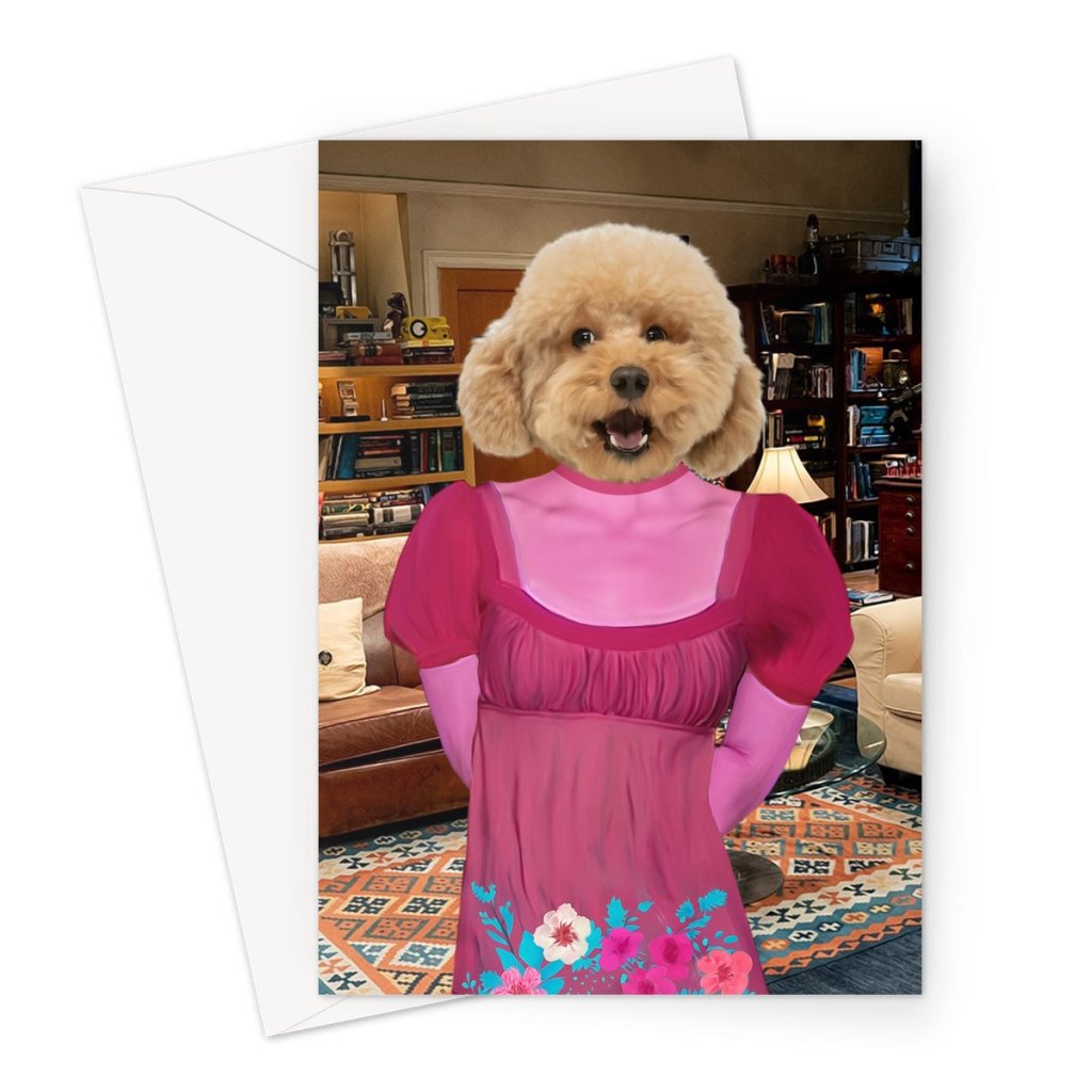 Penny (Big Bang Theory): Custom Pet Greeting Card - Paw & Glory - Dog Portraits - Pet Portraits