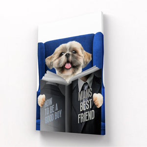 Pet Reading A Book: Custom Pet Canvas - Paw & Glory - Dog Portraits - Pet Portraits