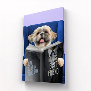 Pet Reading A Book: Custom Pet Canvas - Paw & Glory - Dog Portraits - Pet Portraits