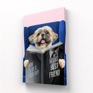 Pet Reading A Book: Custom Pet Canvas - Paw & Glory - Dog Portraits - Pet Portraits