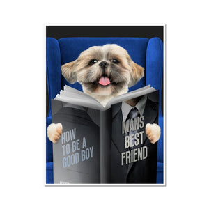 Pet Reading A Book: Custom Pet Portrait - Paw & Glory - Dog Portraits - Pet Portraits