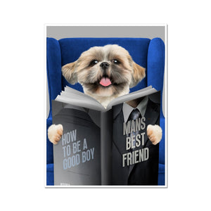 Pet Reading A Book: Custom Pet Portrait - Paw & Glory - Dog Portraits - Pet Portraits