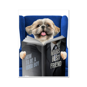 Pet Reading A Book: Custom Pet Poster - Paw & Glory - Dog Portraits - Pet Portraits