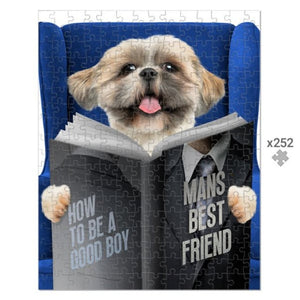 Pet Reading A Book: Custom Pet Puzzle - Paw & Glory - Dog Portraits - Pet Portraits