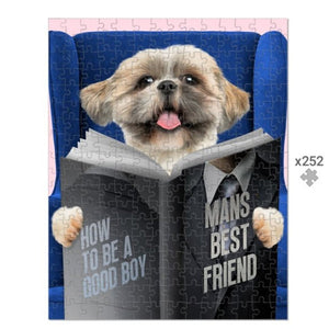 Pet Reading A Book: Custom Pet Puzzle - Paw & Glory - Dog Portraits - Pet Portraits