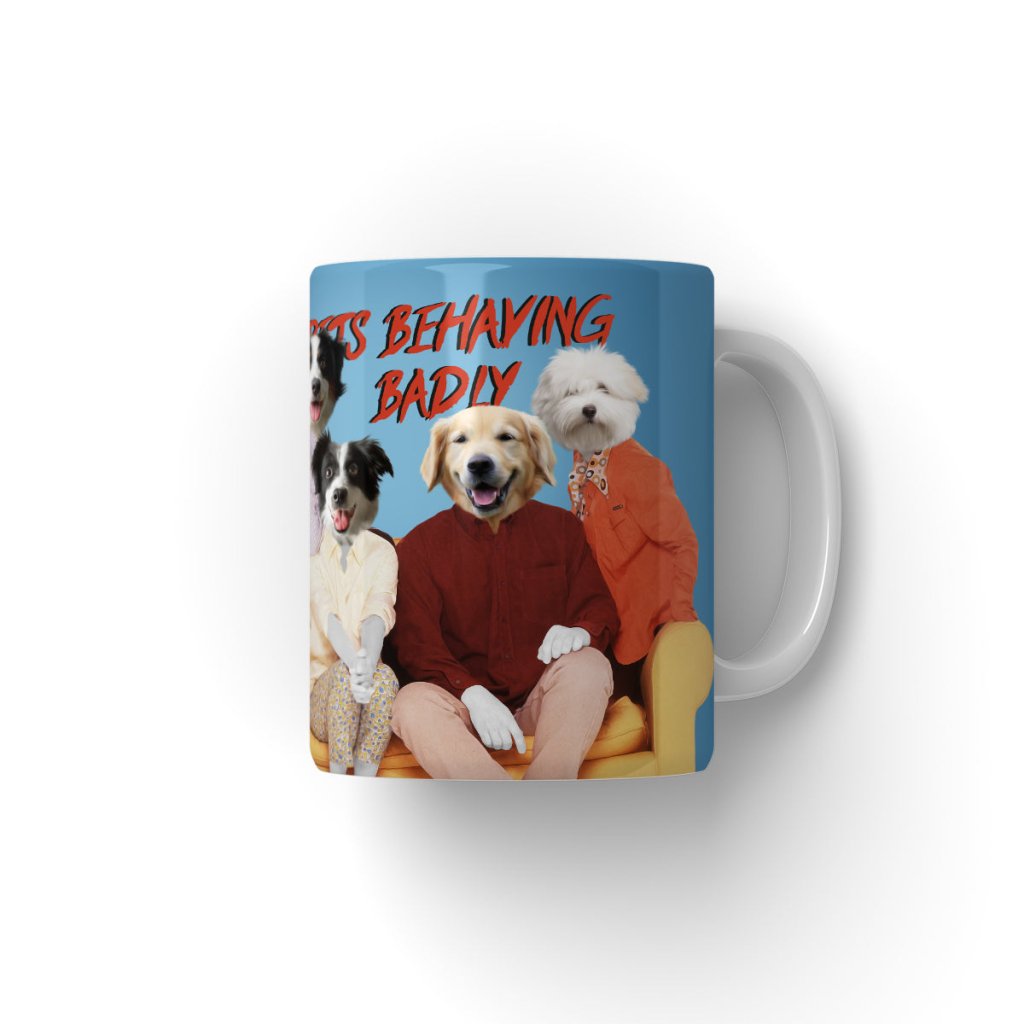 Pets Behaving Badly: Custom Pet Coffee Mug - Paw & Glory - Dog Portraits - Pet Portraits