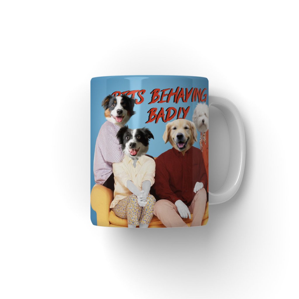 Pets Behaving Badly: Custom Pet Coffee Mug - Paw & Glory - Dog Portraits - Pet Portraits