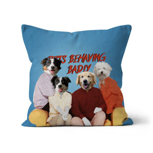 Pets Behaving Badly: Custom Pet Pillow - Paw & Glory - Dog Portraits - Pet Portraits