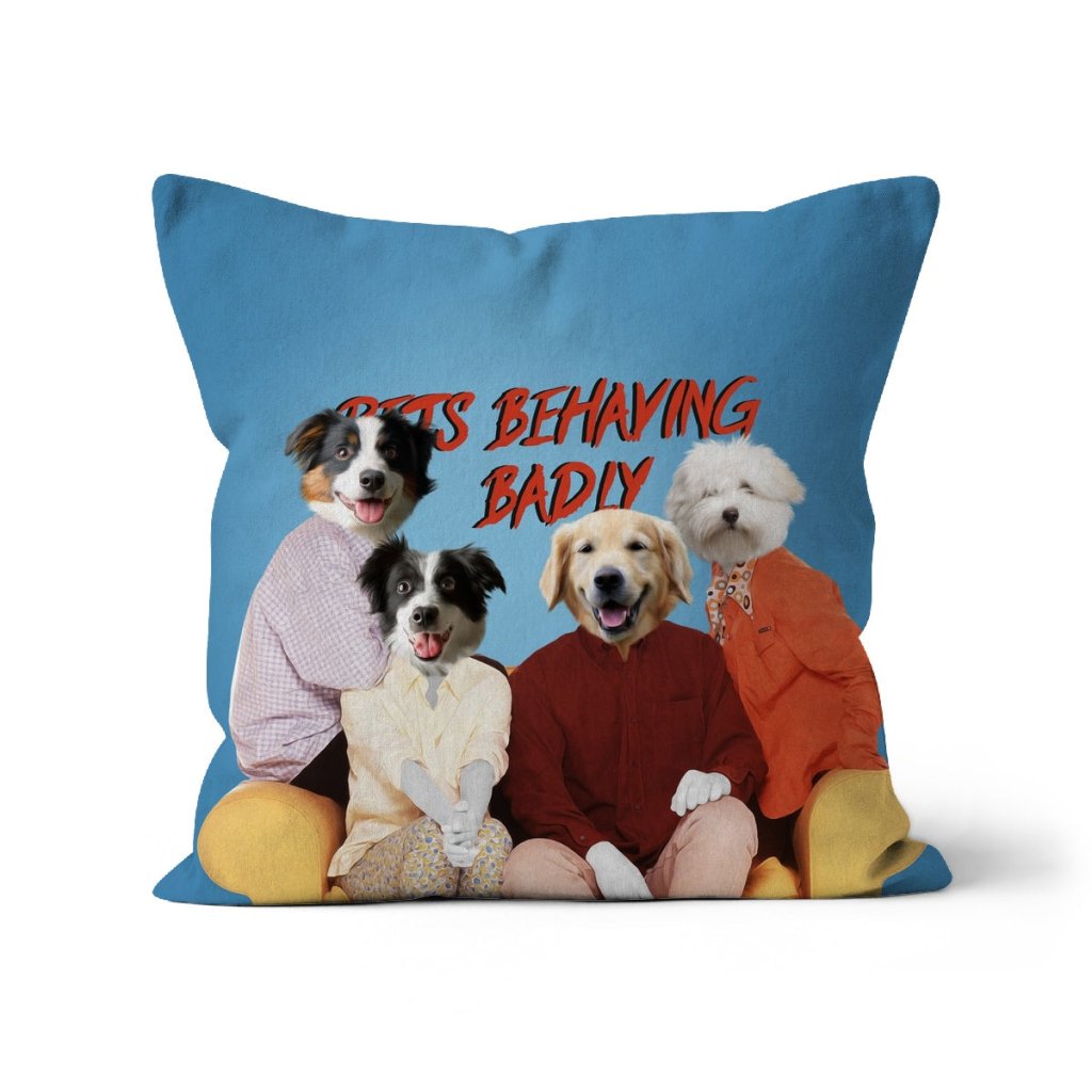 Pets Behaving Badly: Custom Pet Pillow - Paw & Glory - Dog Portraits - Pet Portraits