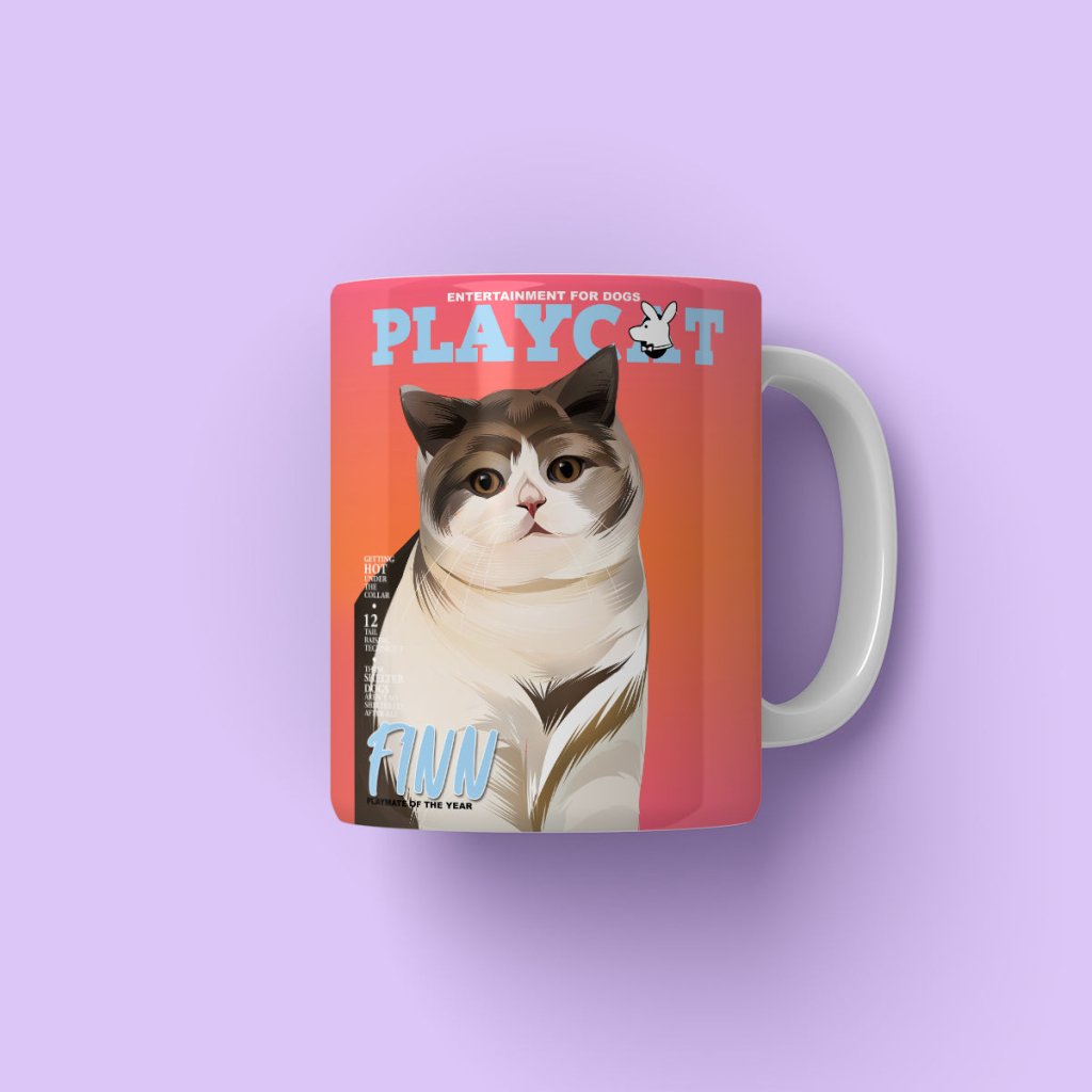 Play Cat: Custom Pet Coffee Mug - Paw & Glory - Dog Portraits - Pet Portraits