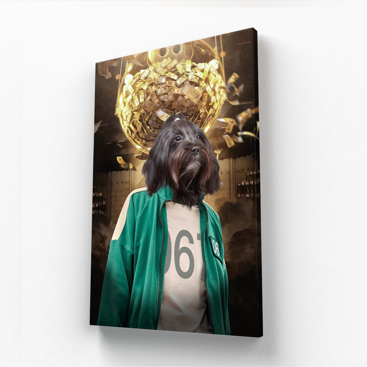 Player 067 (Squid Games Inspired): Custom Pet Canvas - Paw & Glory - Dog Portraits - Pet Portraits