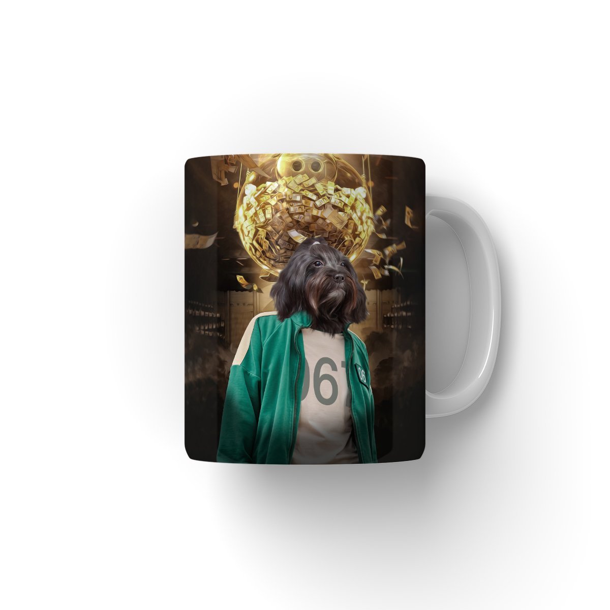 Player 067 (Squid Games Inspired): Custom Pet Coffee Mug - Paw & Glory - Dog Portraits - Pet Portraits