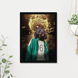 Player 067 (Squid Games Inspired): Custom Pet Portrait - Paw & Glory - Dog Portraits - Pet Portraits