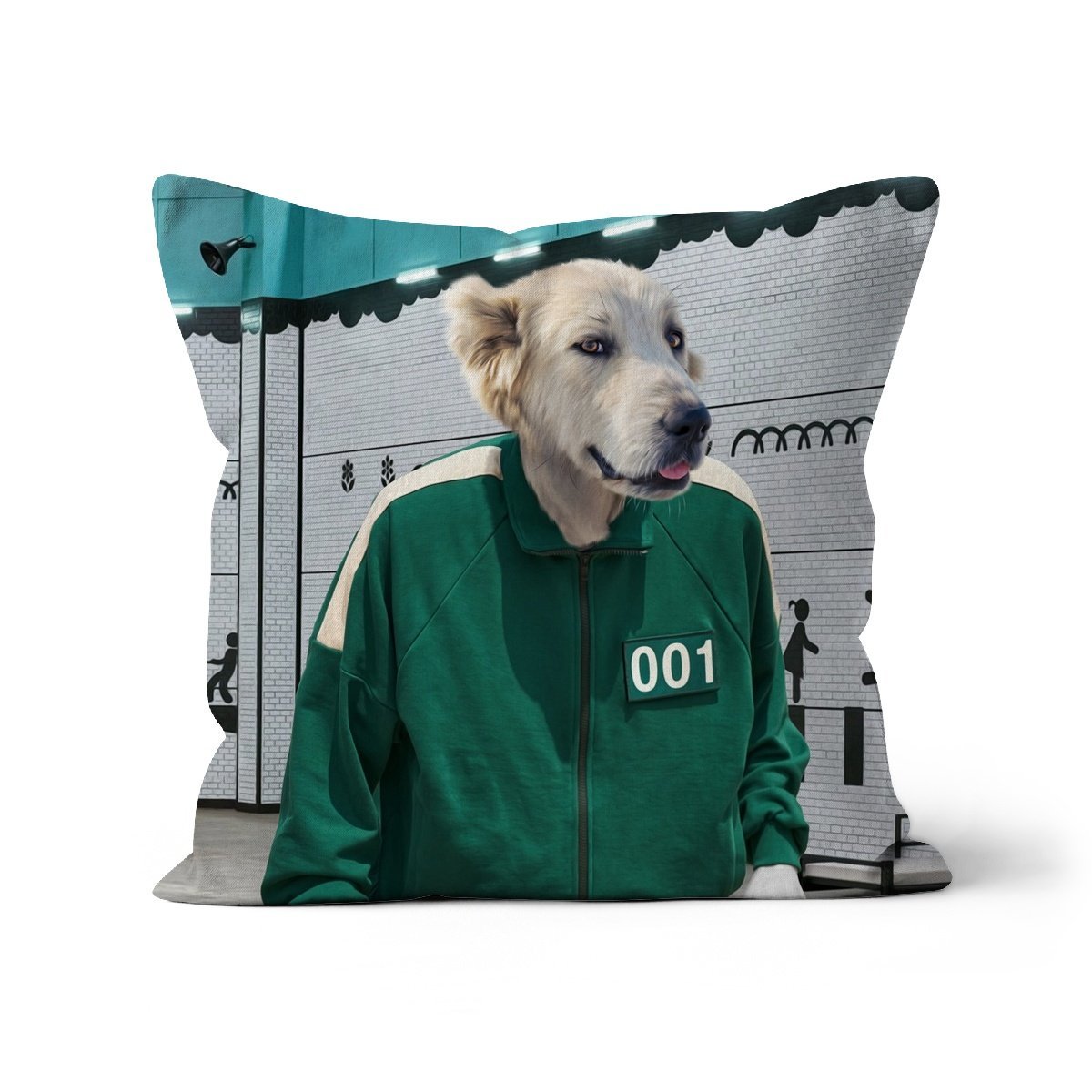 Player 101 (Squid Games Inspired): Custom Pet Pillow - Paw & Glory - Dog Portraits - Pet Portraits