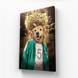 Player 456 (Squid Games Inspired): Custom Pet Canvas - Paw & Glory - Dog Portraits - Pet Portraits