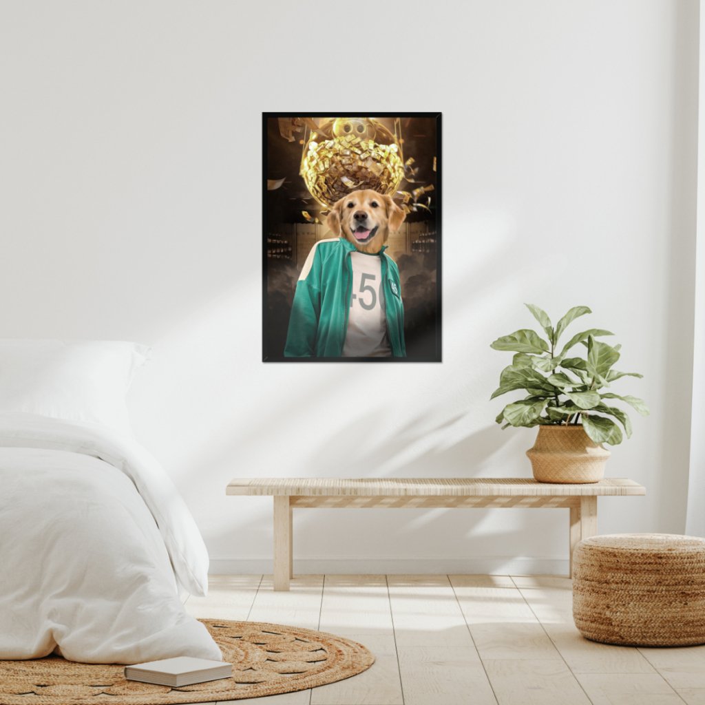 Player 456 (Squid Games Inspired): Custom Pet Portrait - Paw & Glory - Dog Portraits - Pet Portraits