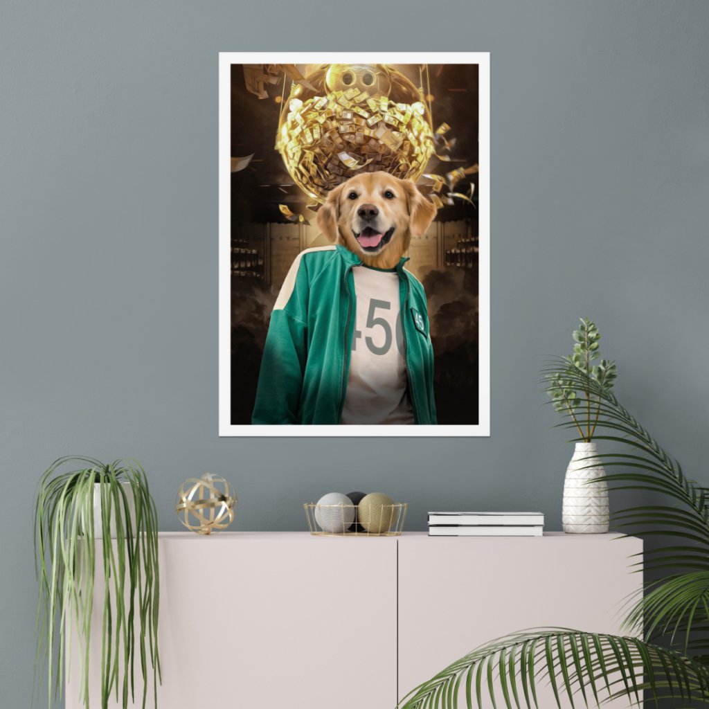 Player 456 (Squid Games Inspired): Custom Pet Poster - Paw & Glory - Dog Portraits - Pet Portraits