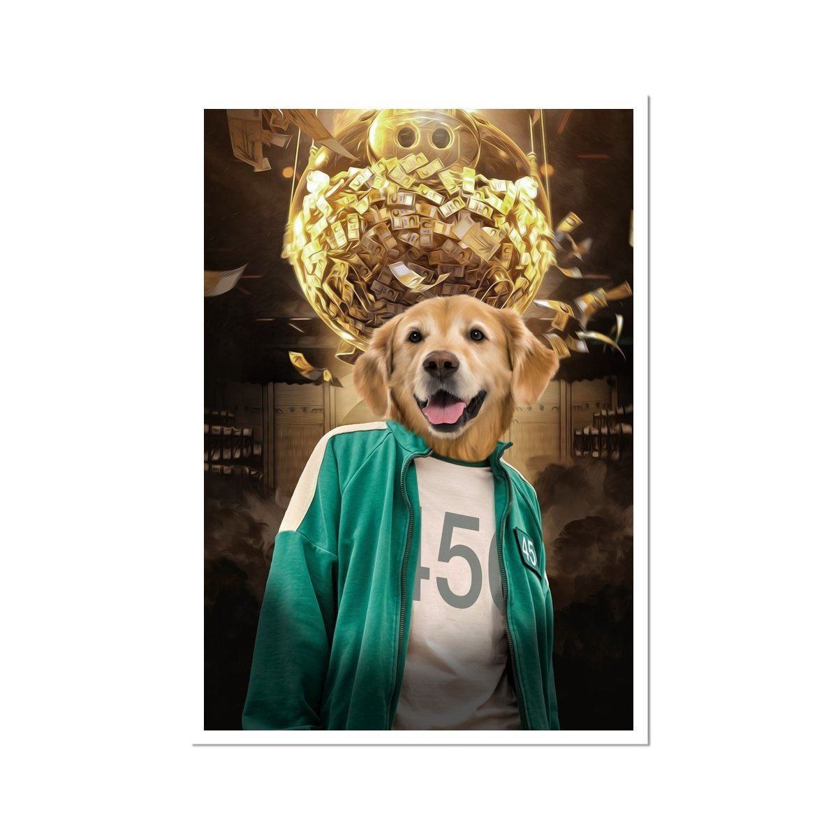 Player 456 (Squid Games Inspired): Custom Pet Poster - Paw & Glory - Dog Portraits - Pet Portraits